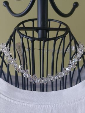 NWT, Swarovski Clear Crystal Cluster Necklace